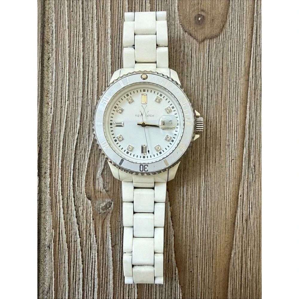 ToyWatch Women's White Ceramic Bracelet Quartz Analog Watch Non Working